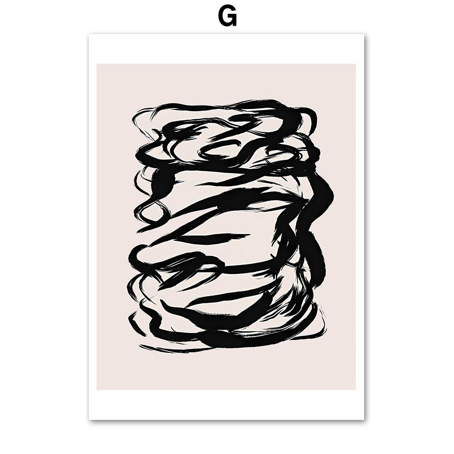 Абстрактная богемная линия, женская ваза с листьями, цветы, плакаты середины века, холст, картина, настенная живопись, печать, картина для гостиной, домашний декор