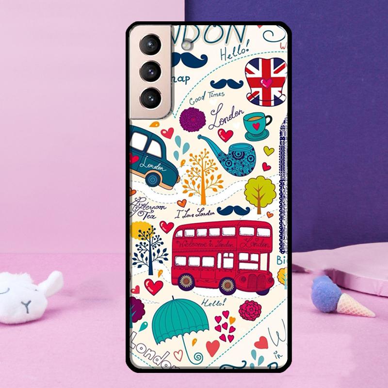 Лондонский Автобус Англия Биг Бен Чехол для Телефона Для Samsung Galaxy S25 Ultra S23 S20 S21 S22 S24 FE S9 S10 Plus S24 Ultra Чехол