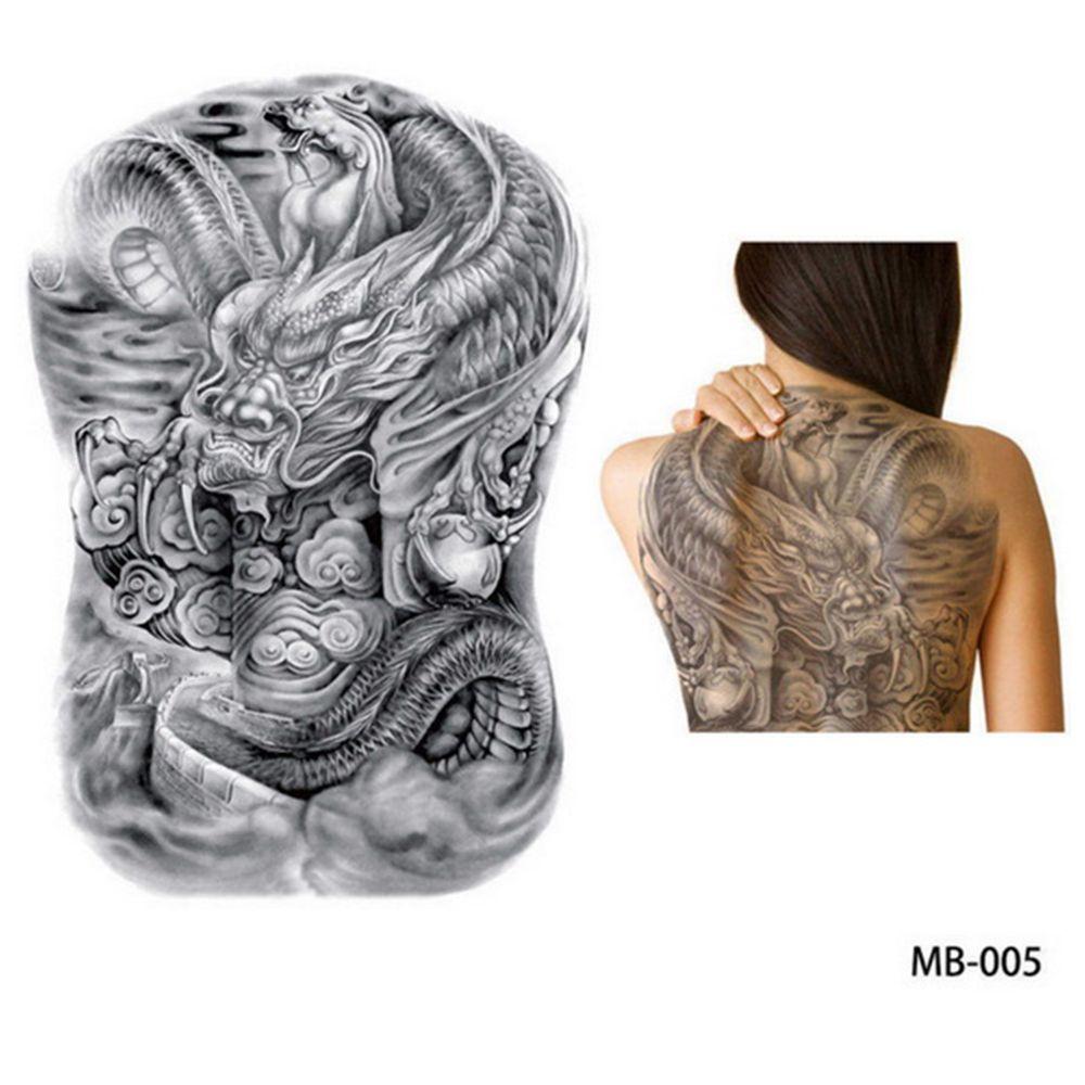 Wolf Large Tiger Dragon Full Back Tattoo Stickers Tattoo Sticker Waterproof Decal TemporaryTattoo