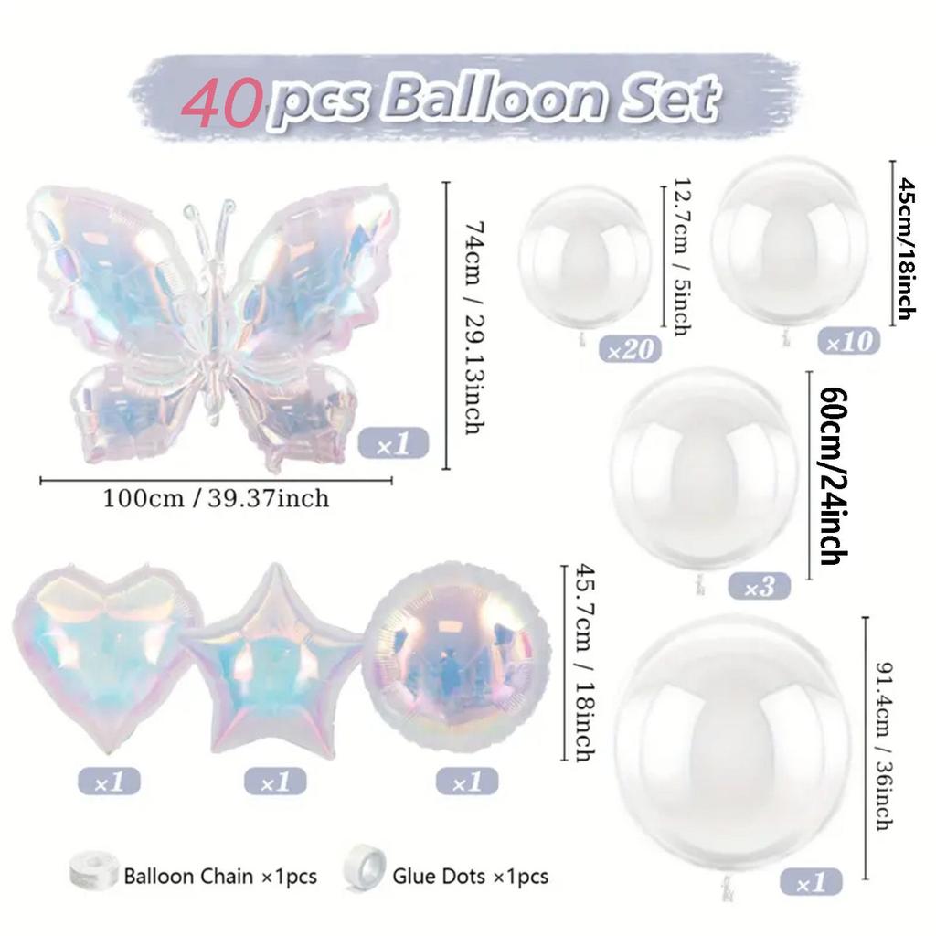 40 шт./компл. Прозрачные красочные тематические воздушные шары для украшения вечеринки, алюминиевые пленочные шары