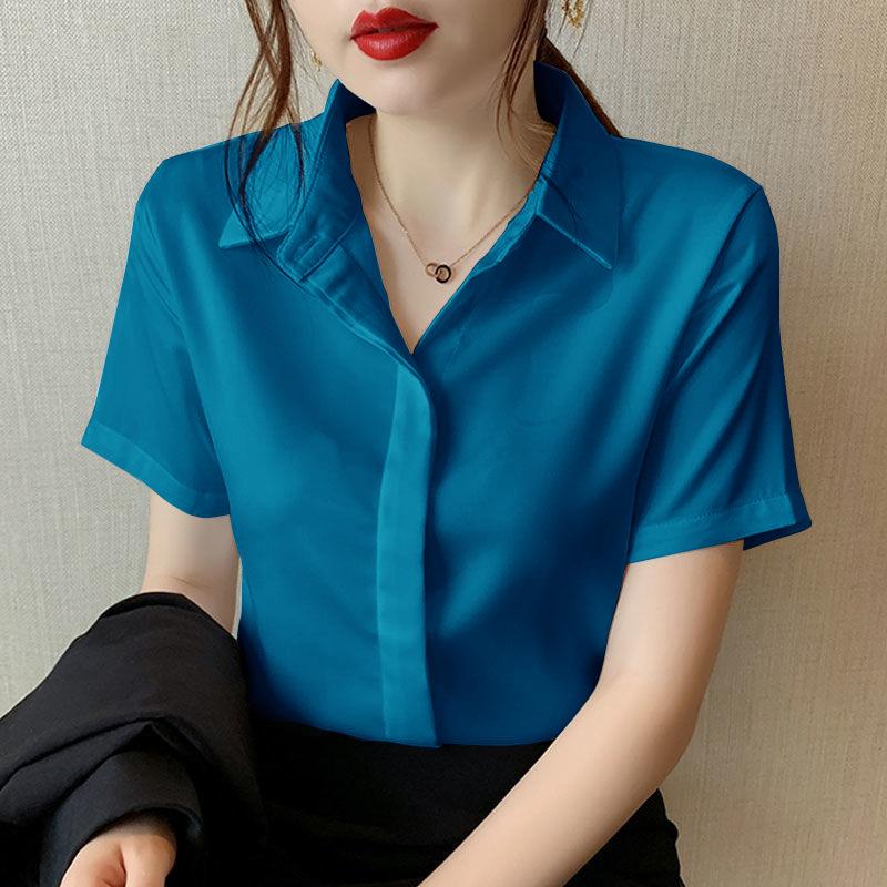 Женская летняя новая рубашка с короткими рукавами