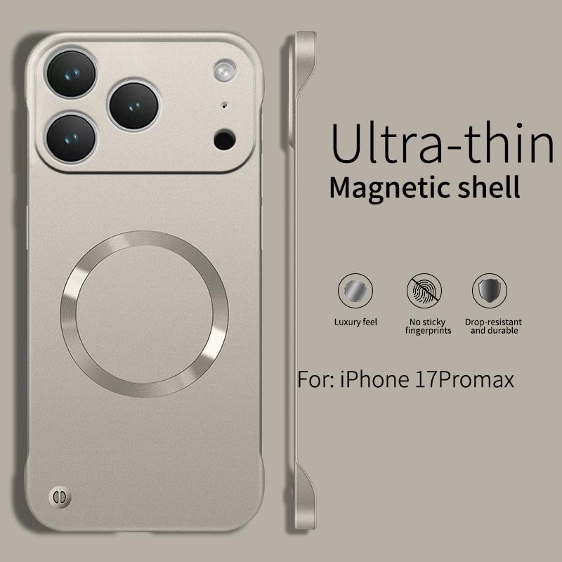 Модный тонкий чехол-бампер с магнитом для IPhone 17Air 16 15 14 Plus 13 12 Pro Max, металлический цвет, ультратонкий, жесткий защитный чехол