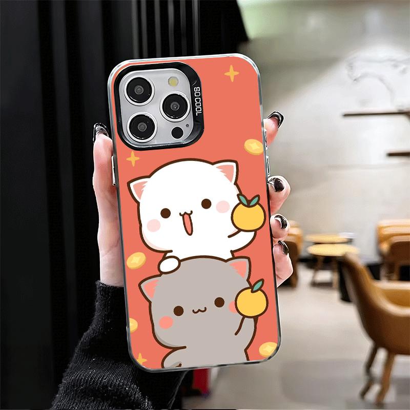 Мультяшный Милый Персик Гома Ударопрочный Чехол для Телефона для iPhone 17 Air 16 16E 15 Pro Max 14 Plus 13 Mini 12 Задняя Крышка Противоударный Fundas