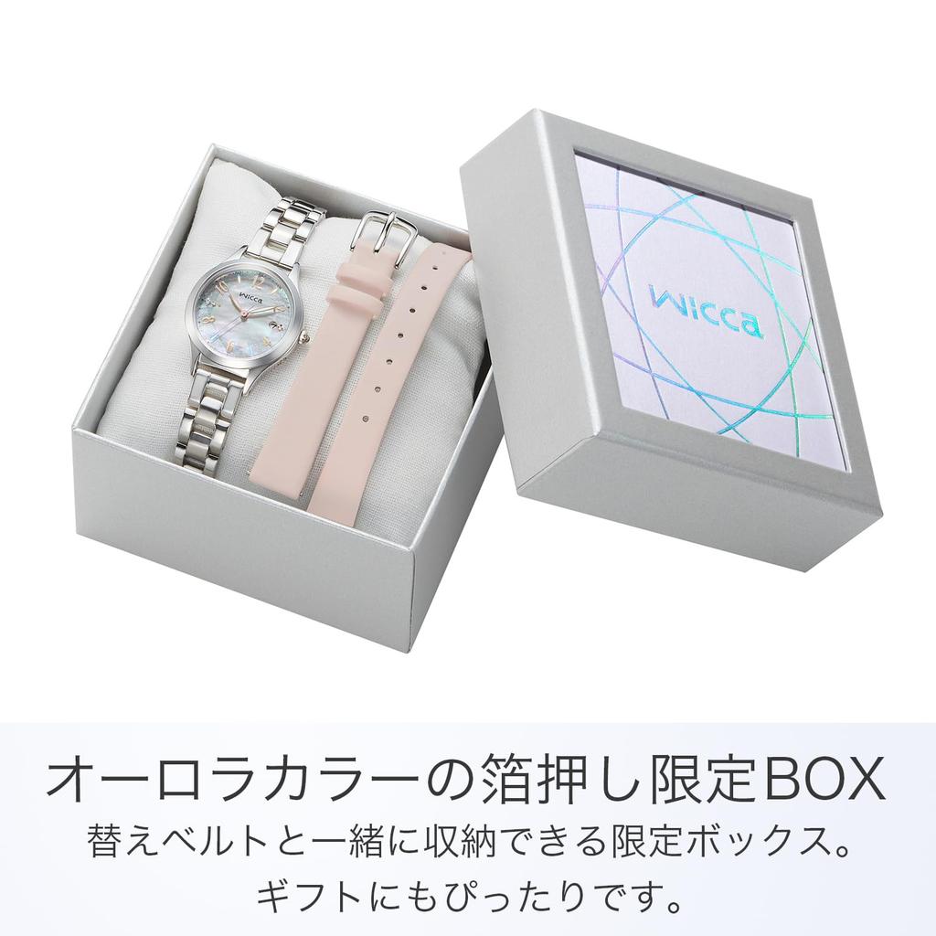 Wicca Solar Tech Radio Watch Водонепроницаемые Ограниченная модель со сменным ремешком Серебряный [Citizen] KS1-210-13 Женские