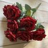 Accessories 9 Heads Wedding Camellia Rose Fake Floral Artificial Flower Holding Bouquets