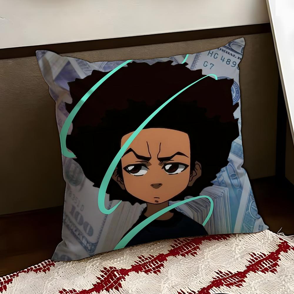 Cartoon ABoondocks Retro Cushion Cover Reversible Soft Durable Pillow Cover Home Car MultiScene Use for Daily Comfort