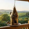 Прочная металлическая кормушка для птиц, ретро-кормушка в виде замка, подвесная уличная, для сада, заднего двора, балкона, декоративная