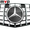 FCM5   Chrome Silver GTR Style Racing Grille With 3D ABS Logo Star Emblem Badge For Mercedes Benz E-Class W212 2009-13 Car Accessories