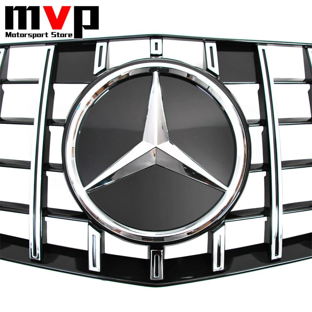 FCM5 Chrome Silver GTR Style Racing Grille With 3D ABS Logo Star Emblem Badge For Mercedes Benz E-Class W212 2009-13 Car Accessories