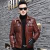 Новые осенние и зимние мужские куртки из натуральной кожи, мужские куртки из коровьей кожи, мотоциклетные куртки в корейском стиле, телячья кожа может быть дополнена бархатом.
