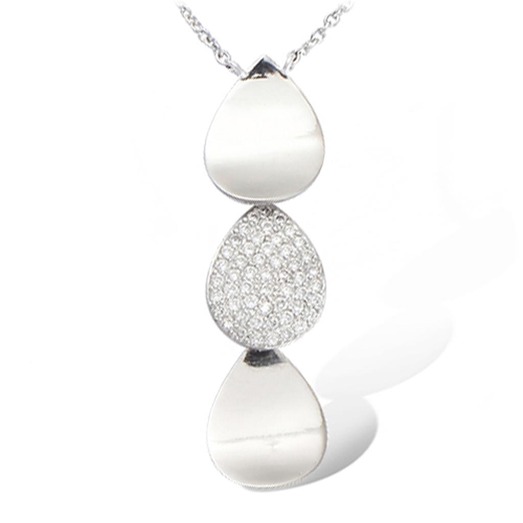Les Trésors De Lily [L4599] - Silver Necklace 'Goddess' Silver White (rhodium-plated) - 40x10 Mm