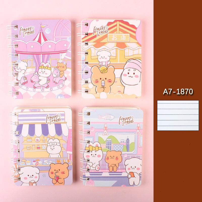 1 шт. Kawaii A7 спиральный блокнот в твердом переплете милый медведь катушка блокнот творческий мультфильм школьные канцелярские принадлежности