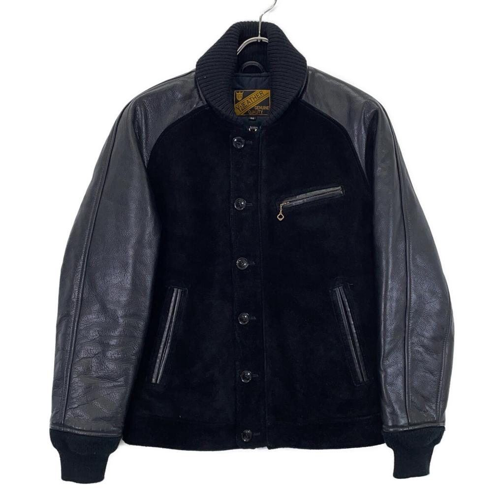 Y'2 LEATHER Black TB-136 Suede x Leather Rib Jacket Jacket 36 blackUsed