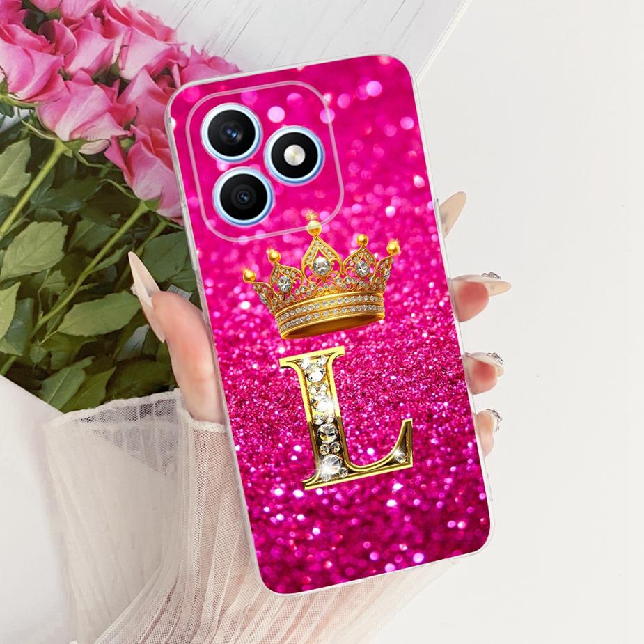 Чехол для Honor X8D Новый Модный Чехол с Буквами и Короной 6.77'' Мягкий Силиконовый Чехол для Телефона Для Honor X8d X 8d HonorX8d Задняя Крышка Fundas