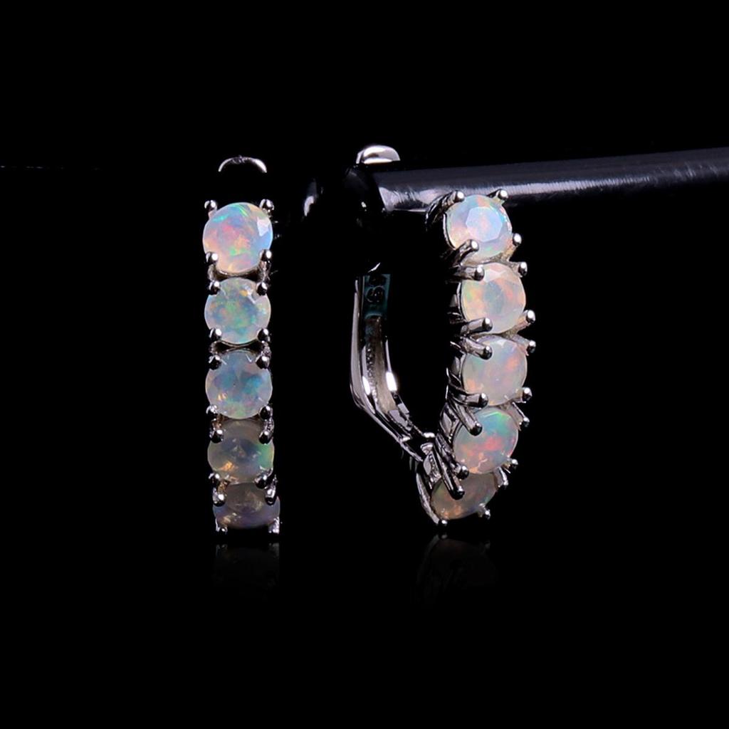 Маленькие серьги круглые 3 мм, натуральный опал, разноцветные драгоценные камни, милый классический простой дизайн, изысканные украшения для женщин и девочек, хороший подарок