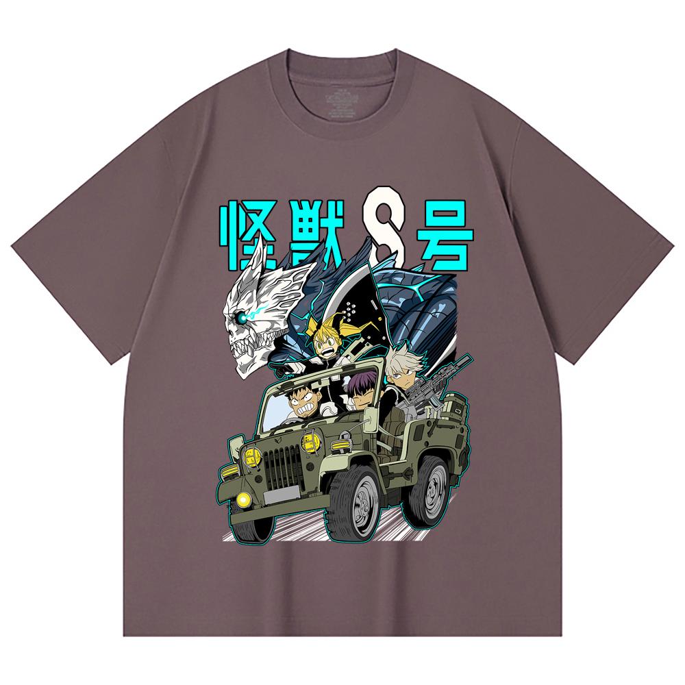 230 Gsm 100% Cotton Kaiju No 8 V18 Print Unisex Heavy Cotton T Shirt