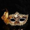 Lady Princess Diamond Venetian Mask Flower Crystal Veil Dance Mask Feather Performance Costume Mask Christmas Celebration