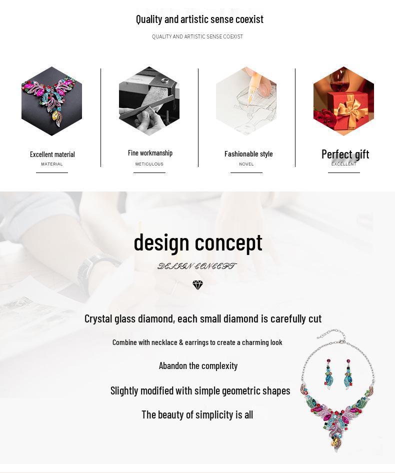 Преувеличенный ретро набор ожерелий с масляной живописью: Европейский и американский дизайн Ключичная цепочка Аксессуар для свитера