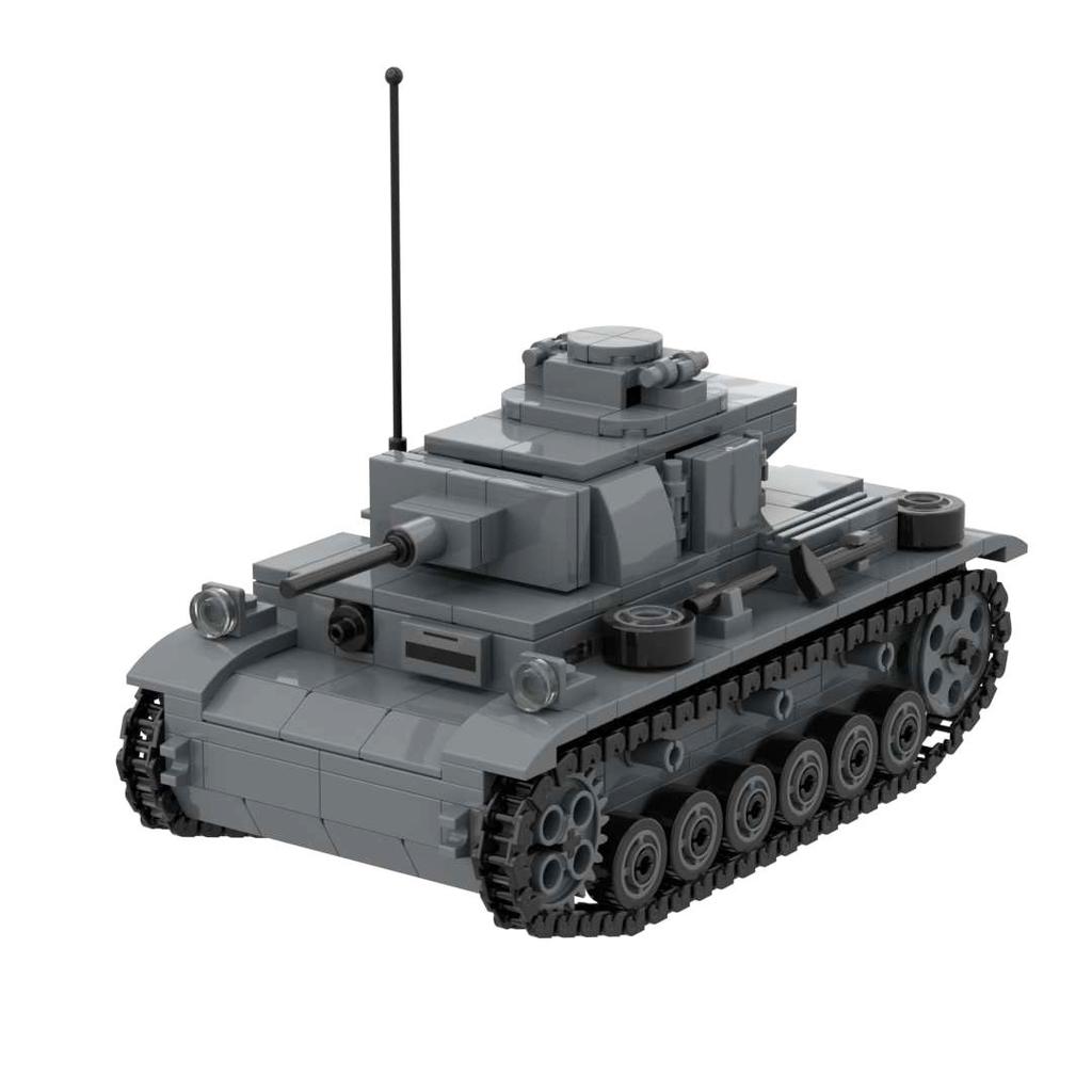 Вторая Мировая Война Немецкий Средний Танк Panzer III Ausf H Набор Строительных Блоков Игрушка Модель Бронетехники Вермахта 453 детали