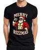 Merry Rizzmas Santa Claus Whisky Muscle Fitness Funny Retro Unisexs Tshirt
