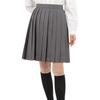School Student Pleated Car School Girls E210 Gray [Eiza] Skirt, Pleated, Uniform, Skirt, Plain, Folds, (M, 48cm)