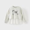 Kuromi Collaboration with David Bella Girls' Sweatshirt 2026 New Children's Fake Two-Piece Pullover for Older Kids Spring Outfit