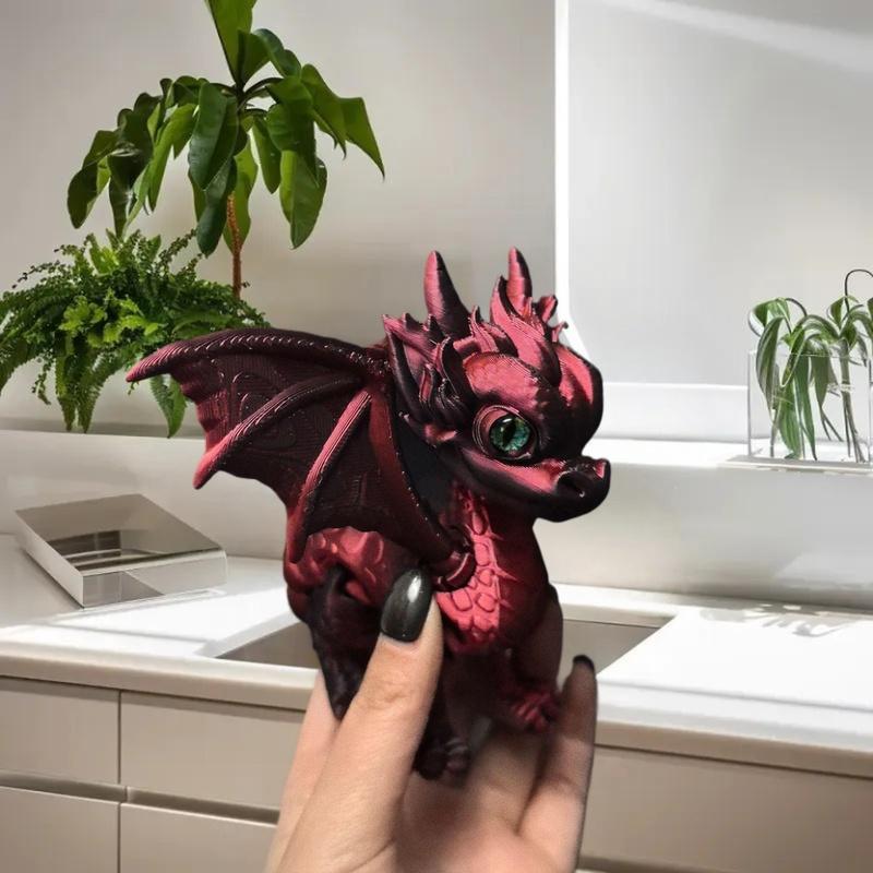 3D-печатные шарнирные крылья и хвост дракона, западный дракон, втянутые, подвижные, украшение, модель, фигурка, подарок