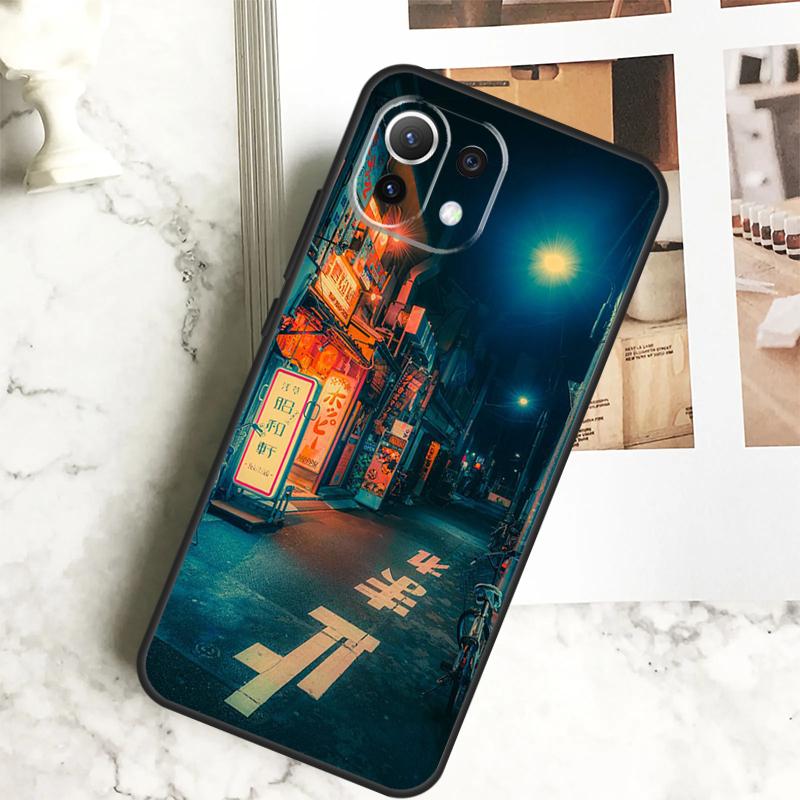 Японский ночной город Эстетичный чехол для POCO M6 Pro F3 F5 M5s X3 X5 X6 Pro Xiaomi 14 13 Ultra 11T 12T 13T Pro 12 Lite