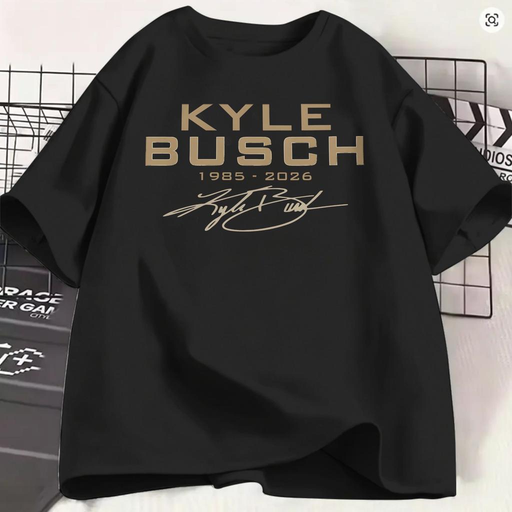 Kyle Busch T Shirts Unisexs 100 Cotton Vintage Tshirts Round Neck Tee Shirt Short Sleeve Clothing 4xl 5xl
