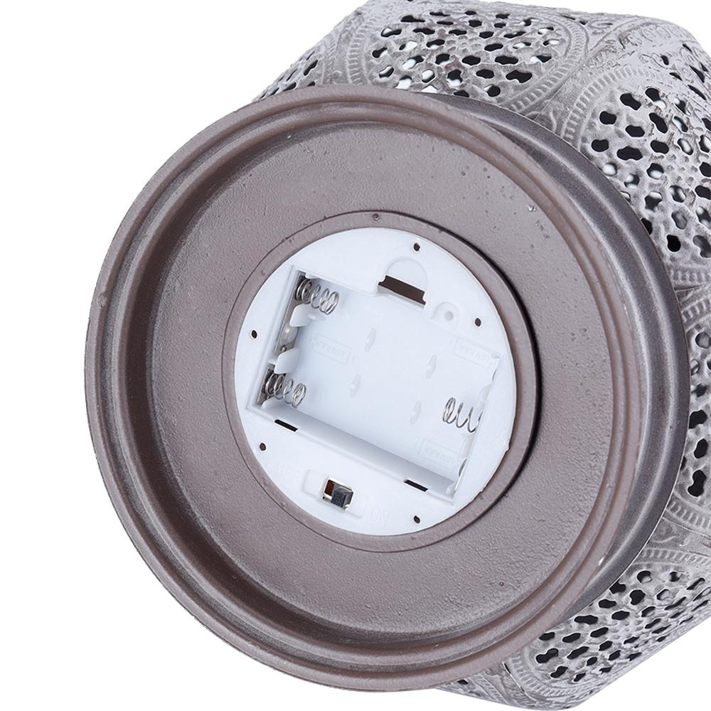 Moroccan Metal Hanging Lamp Battery Powered 29.5cm Tall Cordless Table Lamp for Home Decoration for Living Room Weddings