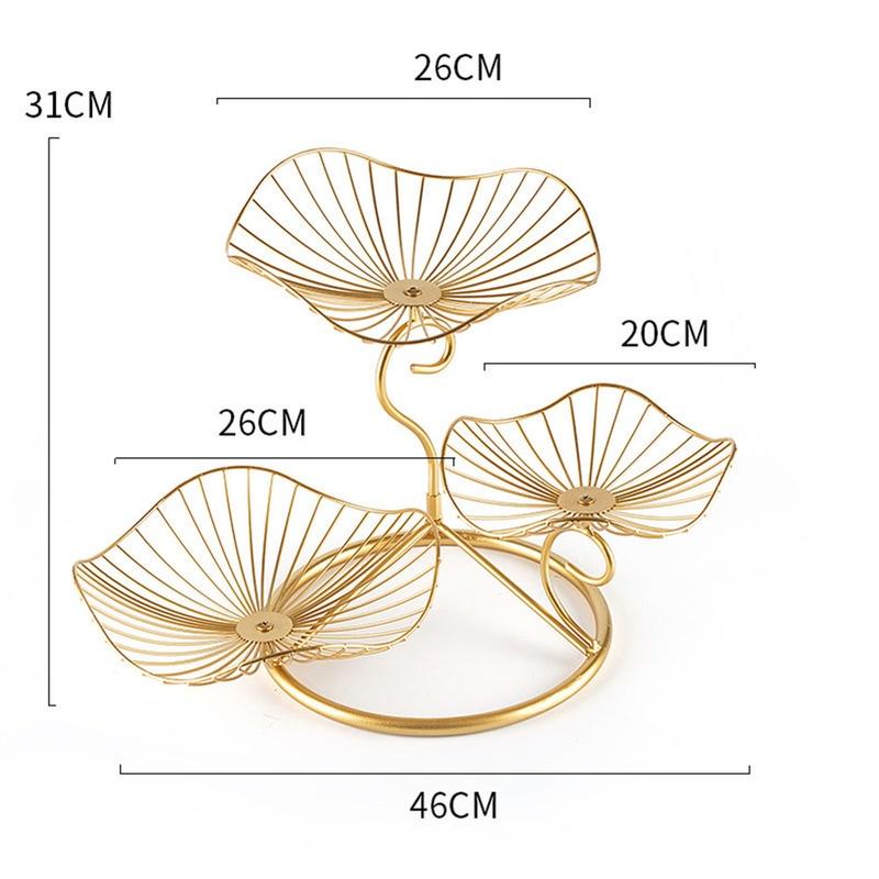 Three-layer Storage Tray Leaf Shaped Nordic Style Wire Basket Kitchen Organizer Home Decor Fruit Pla