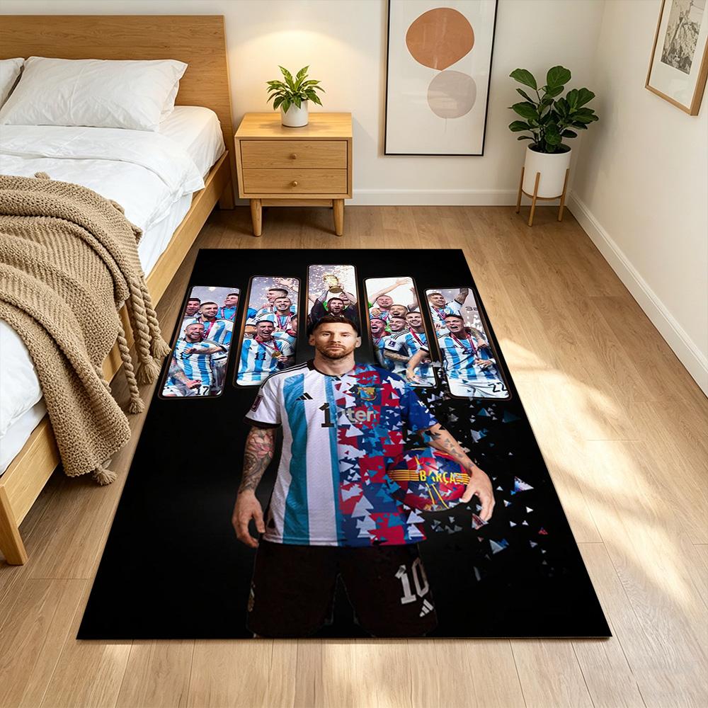Football Messi Carpet Design for Decorate room Balcony Game Room Dormitory Anti-slip Rug Office home decor Perfect Gift for Friends & Family