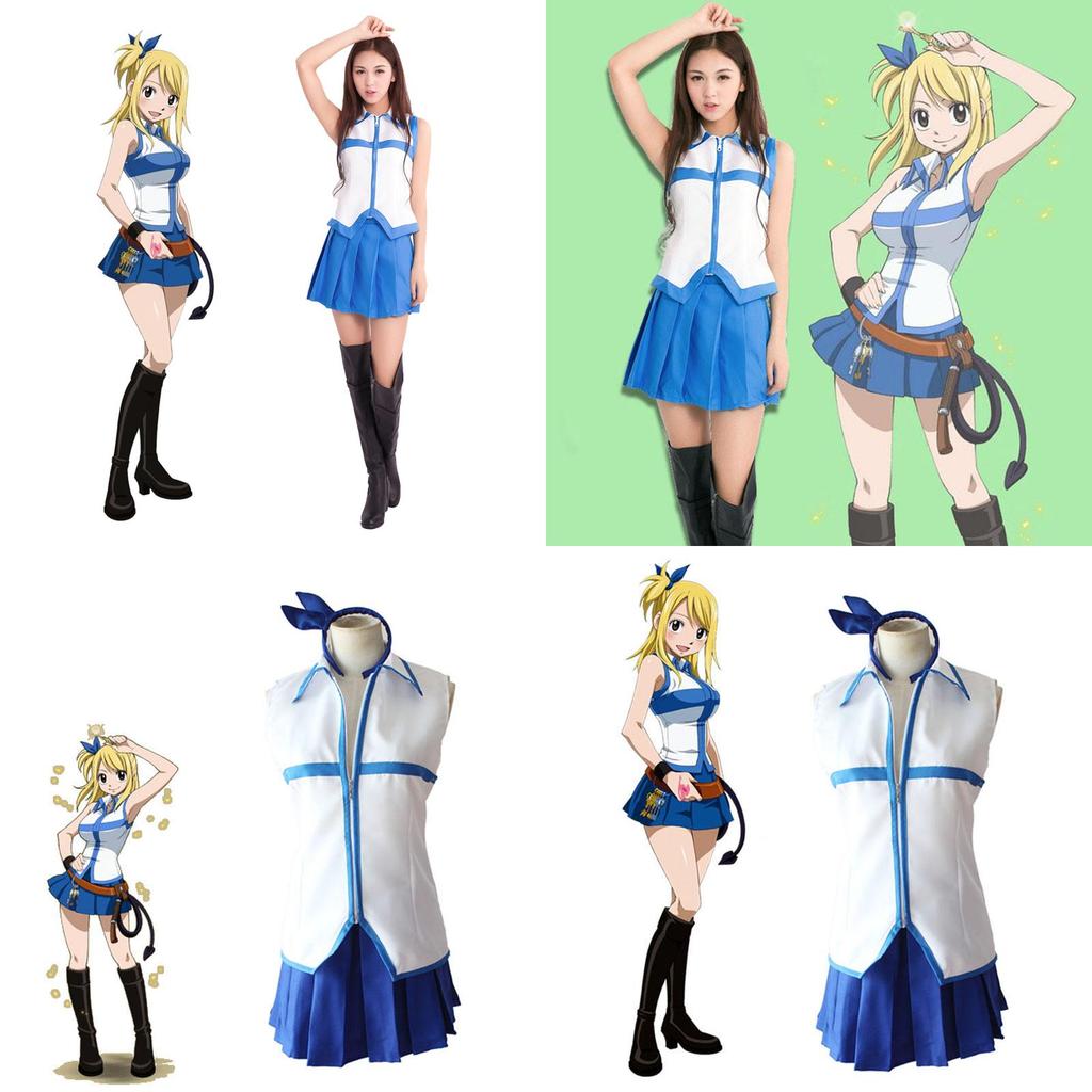 Изысканный косплей-костюм Люси Хартфилии из Fairy Tail, униформа, комплект для вечеринок