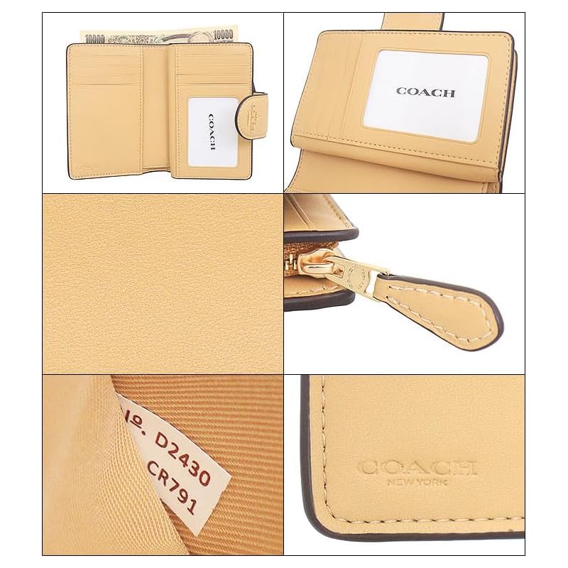 [coach] COACH Wallet (bi-fold wallet) FCR791 CR791 Tan Refined calf leather medium corner zip wallet ladies [Outlet product] [brand] [product]