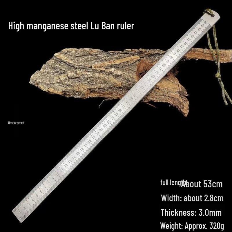 Multifunctional Quenched Steel Ruler: High Manganese, Thickened, Self-Defense, Stainless Straightedge