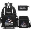 3Pcs/set Anime Jujutsu Kaisen Uzumaki Backpack for Teen Boy Girl Back To School Bag Student Schoolbag Leisure Travel Bag