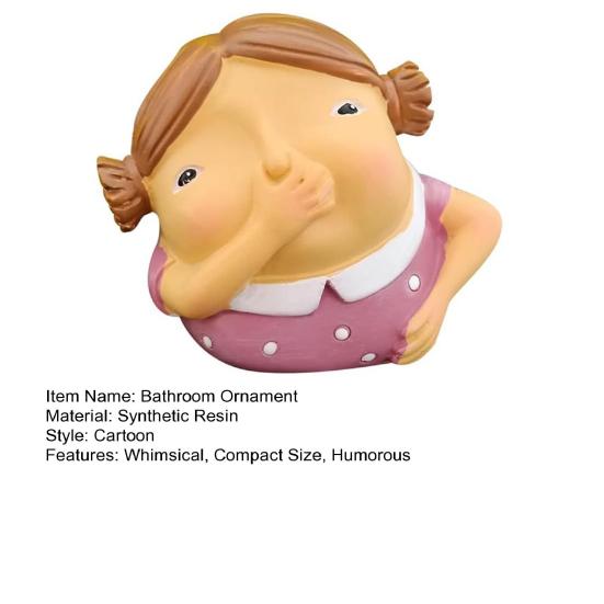 Украшение для ванной комнаты из смолы Мальчик Девочка держит нос фигурка смешные мультяшные фигурки