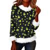 Женская модная рождественская футболка с принтом, круглым вырезом и длинными рукавами, повседневный пуловер