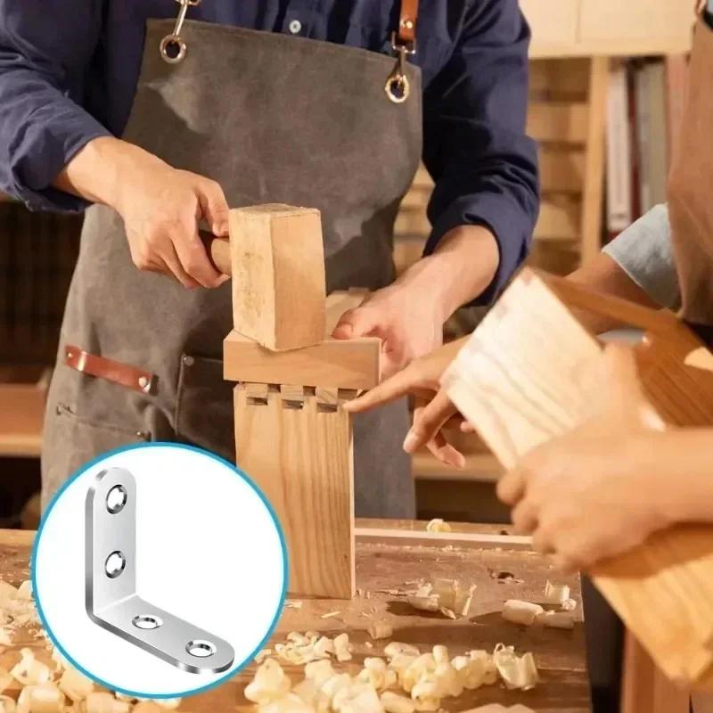 10 шт. Угловые кронштейны под углом 90 градусов, Уголок из нержавеющей стали, Крепеж, Настенные кронштейны, Подвесы для полок, стола, стула