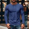 Men's Autumn and Winter Crew Neck Long Sleeve T-Shirt Slim Fit Breathable Pullover Casual Long Sleeve Bottom Shirt Top