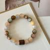 Gradient Sunset Bracelet: Mori Style Minimalist Handmade Vintage Pink & Brown Beads