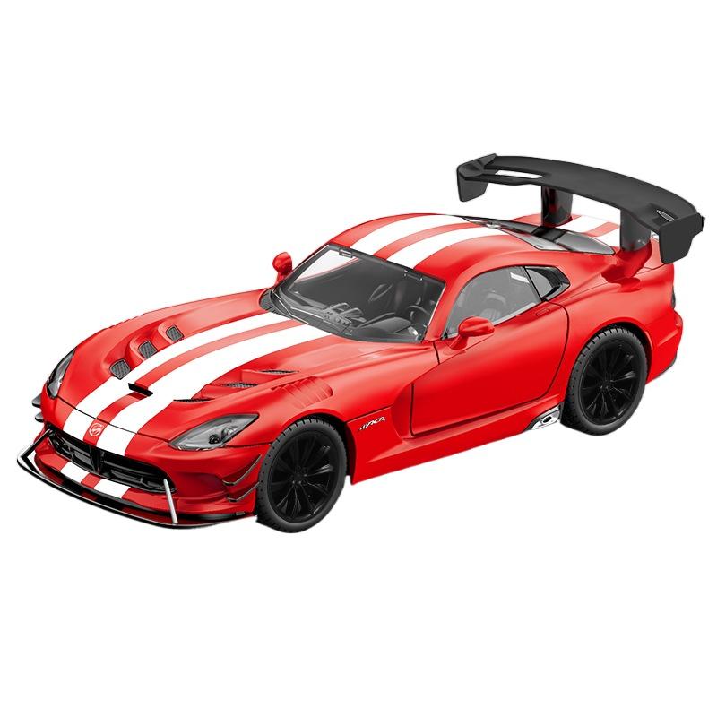 1/24 Dodge Viper ACR SRT Модель спортивного автомобиля из сплава Литой металл Гоночные автомобили для трека Модель автомобиля Звук и свет Детская игрушка Подарок