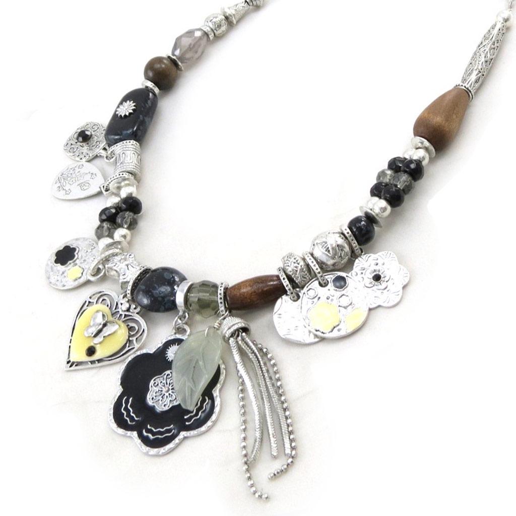 Les Trésors De Lily [C5323] - Дизайнерское колье «Бабушка», черное