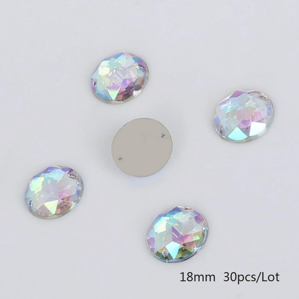 8/10/12mm Sewing Flatback Rhinestones Round Acrylic Beads Sew On Strass Crystal Stones For DIY Craft Scrapbook Decoration