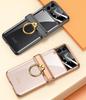 Прозрачный чехол с покрытием для Samsung Galaxy Z Flip 4, чехол на магнитной петле с кольцевым держателем для Samsung Z Flip 4, 5g, чехол на шарнире