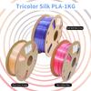 1KG 2.2LBS Silk PLA 3D Printer Filament,Triple-Color Coextrusion Smooth and Easy To Print , 1.75mm 3D Printing Filament, Fit Most FDM Printers