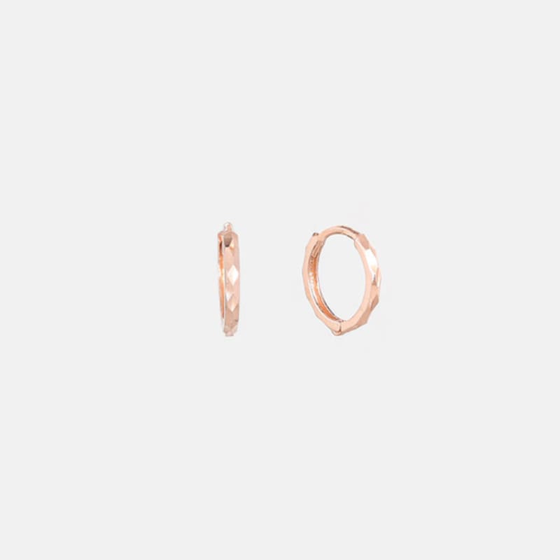 JUDY AND PAUL [14K GOLD] Cutting Body Point Basic Rose Gold Ring Earrings