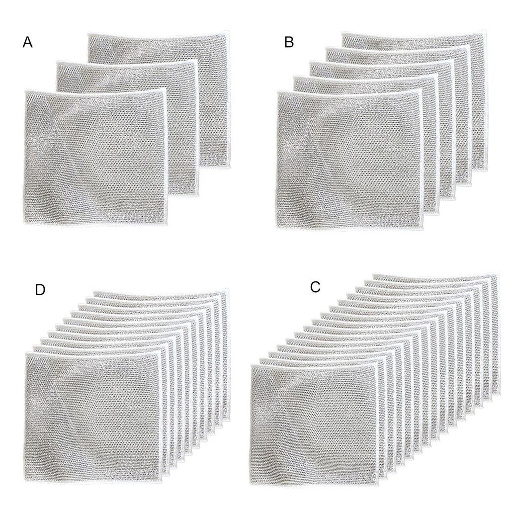 3/5/10/15 шт. тряпка из стальной шерсти, двусторонняя маслостойкая, быстросохнущая, полая, безворсовая, многоразовая кухонная тряпка, кастрюля, кастрюля, миска, скребок, ткань для чистки