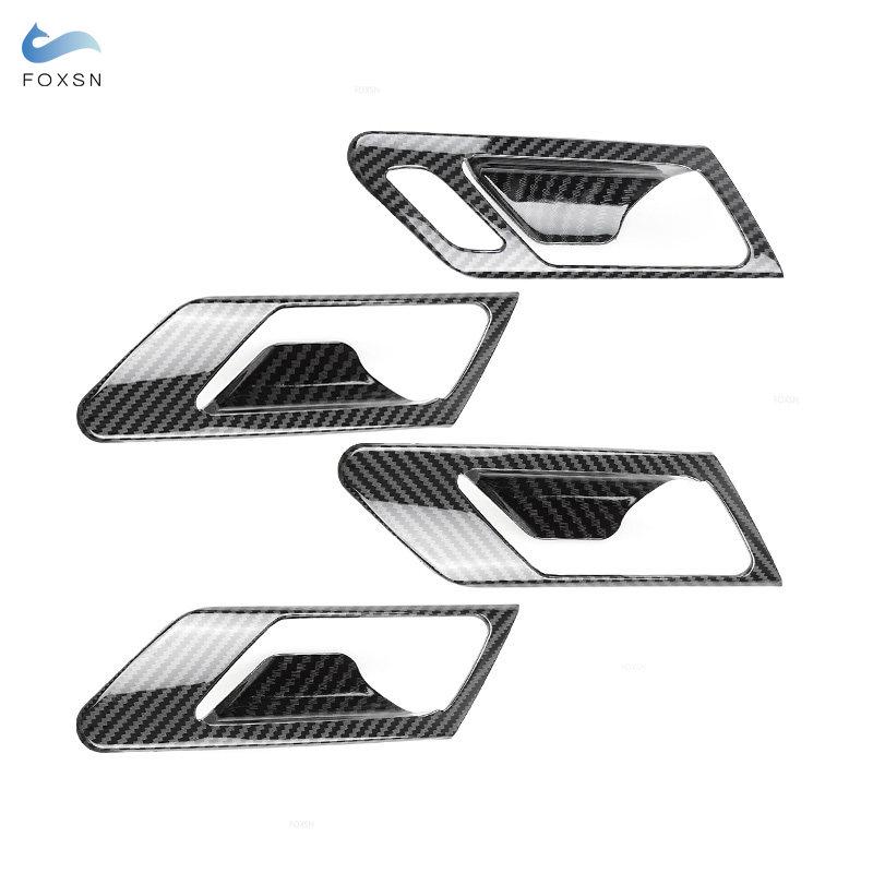 Для VW Golf 6 MK6 2008-2013 ABS текстура из углеродного волокна, внутренняя дверная ручка автомобиля, защитная крышка рамы чаши двери