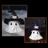 Halloween Ornament Ghost Mage Style Resin Statue Playful Smile Face Figure Lightweight Halloween Party Decor
